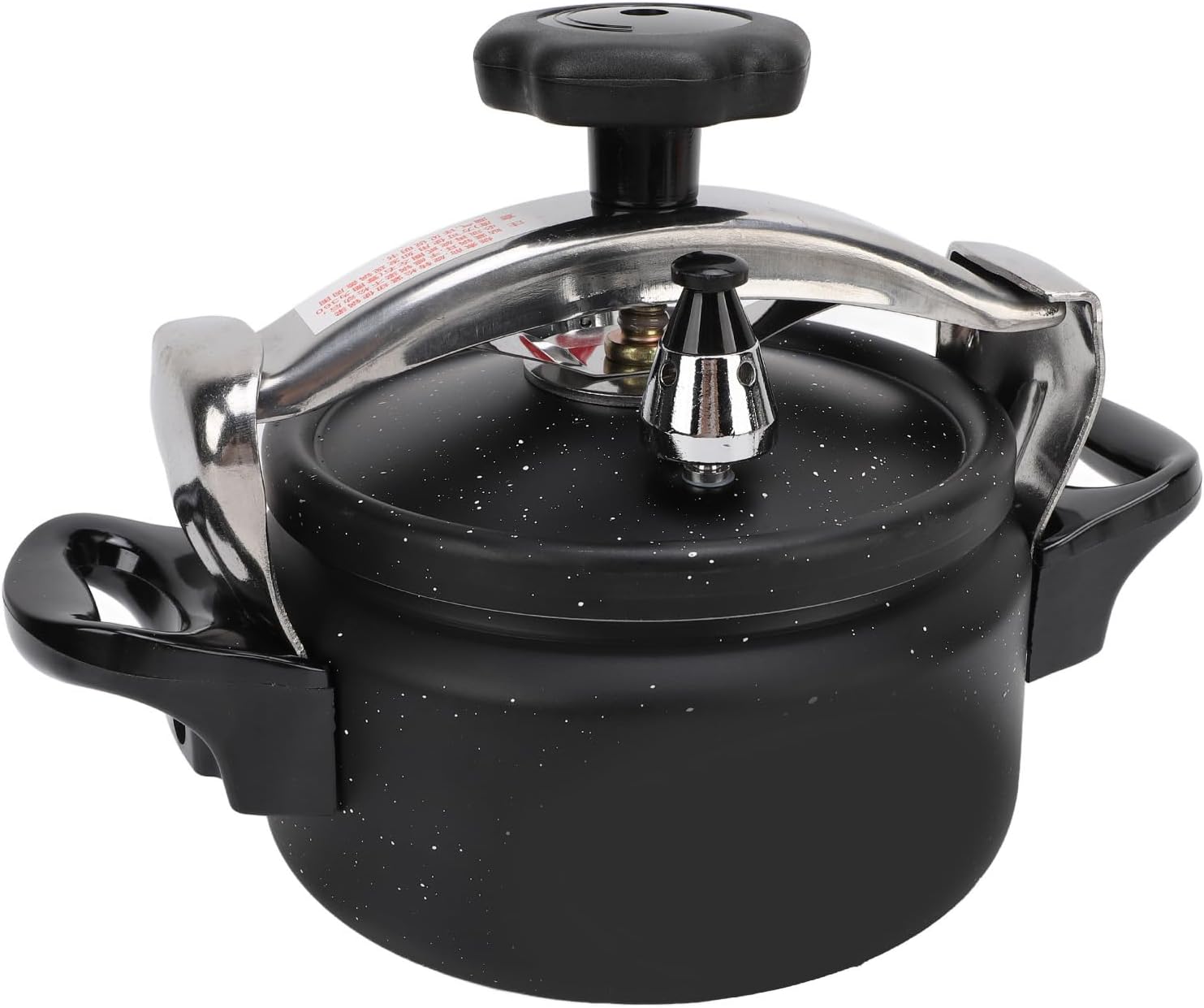 Pressure Cooker Aluminum Alloy, Large Capacity Compound Bottom, Black - Explosion Proof Design, Universal Stove Compatibility, Ideal for Family and Commercial Use (1.5L)