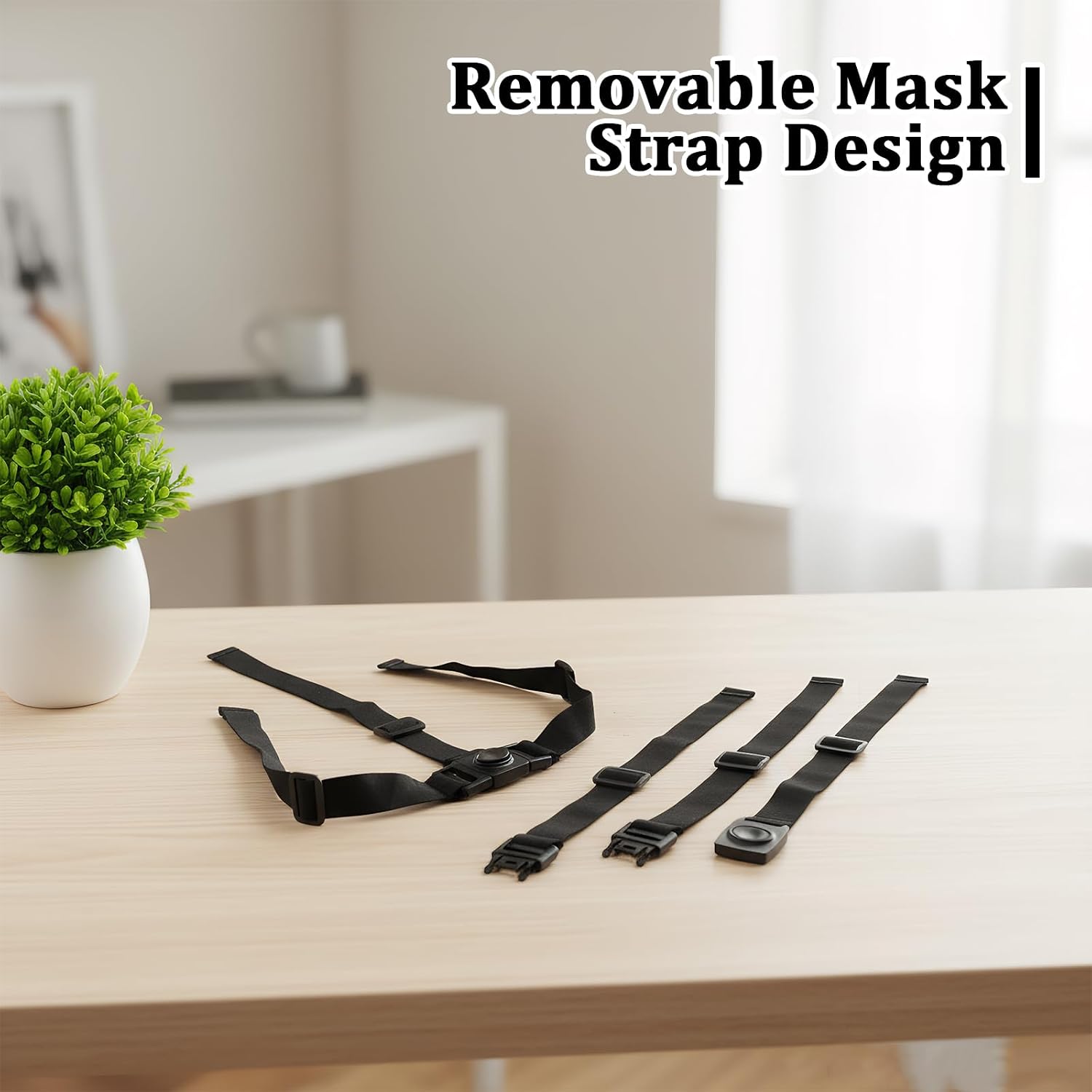 2 PCS Adjustable Mask Straps Set, Includes 3 Mask Extender Straps with Sliding Buckles, Replaceable Masks Accessory Kit, Elastic Masks Strap for Role-Playing Events and Themed Parties