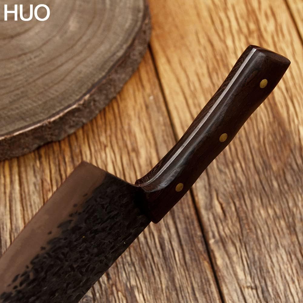 Meat Cleaver,Cleaver Knife, Handmade Forging Kitchen Knives Serbian Kiritsuke Knife Chef High-carbon Clad Steel Cleaver Filleting Slicing Knife
