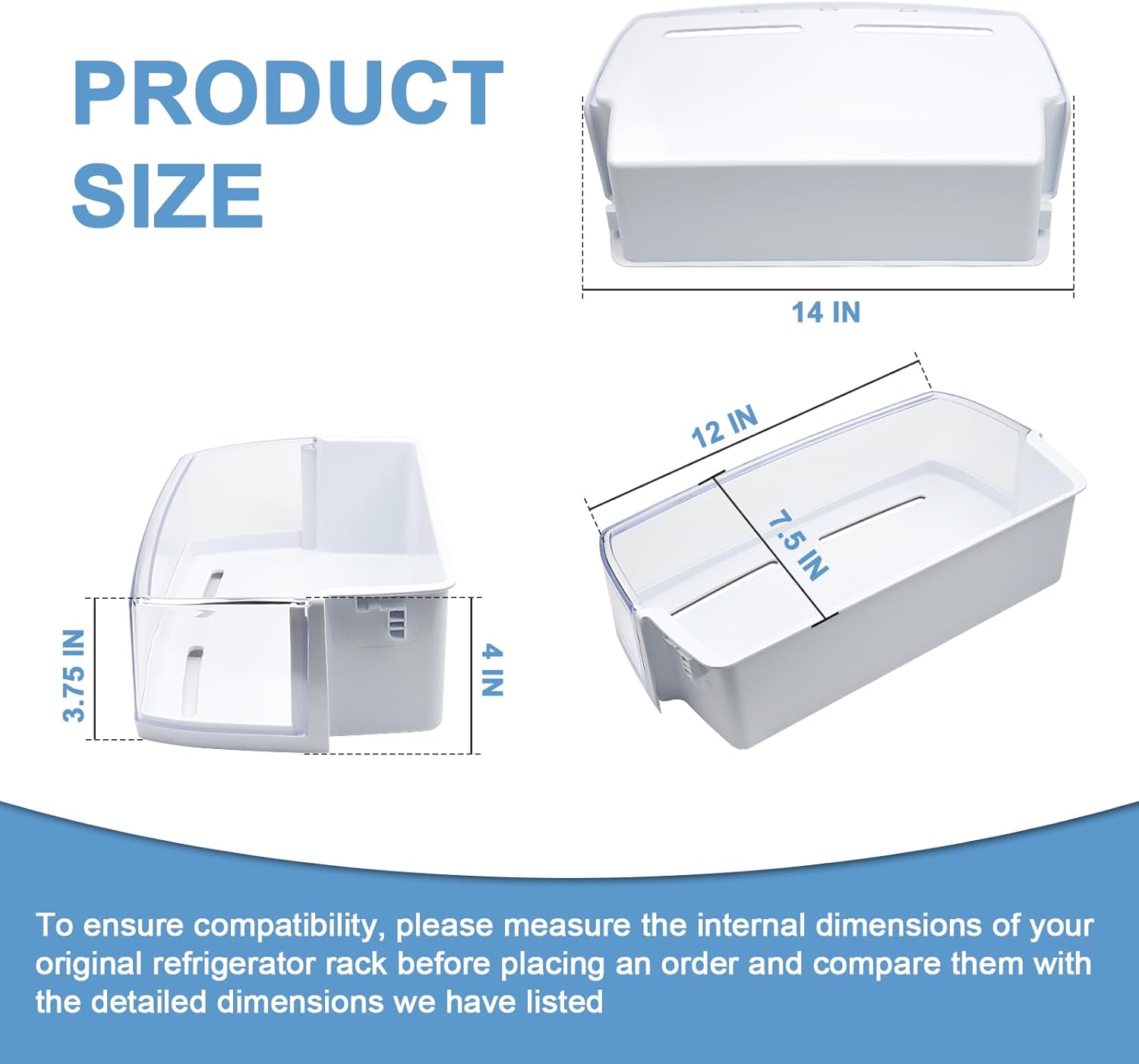 Condition photo showing Good Condition for AAP73631502 Refrigerator Door Shelf Bin Fit for LG/Kenmore Refrigerator LFX28968ST LMXS27626S, Replaces 2652330 AP5673810 AAP72909218 (Right) by Cenipar