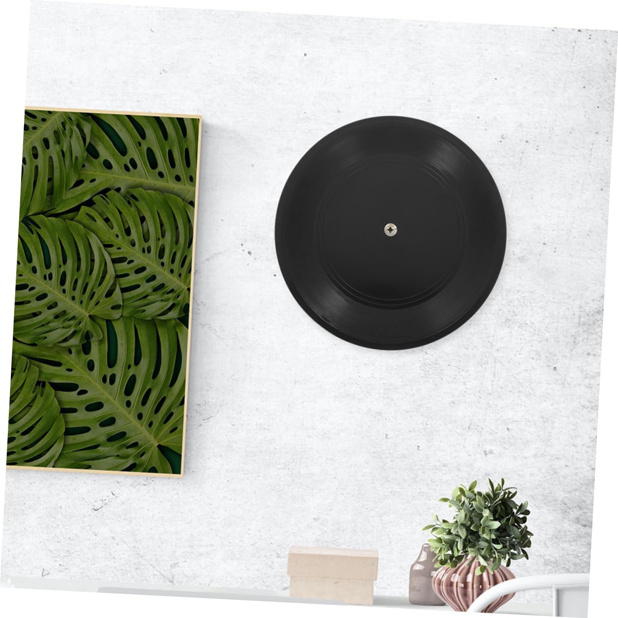 Toyvian Decorazioni da Parete e Facile da Installare 10 Pezzi in Plastica di Dischi in Vinile Nero 12 Pollici Stile Retrò per Arredamento Casa e Tema Disco