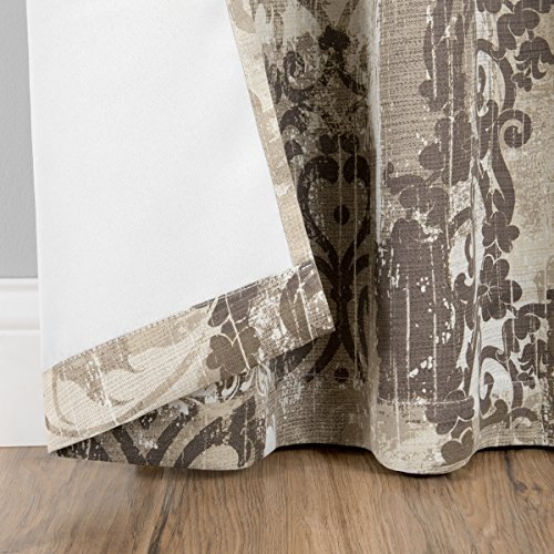 Eclipse Chiswick Darkening Modern Farmhouse Blackout Thermal Rod Pocket Window Curtain For Bedroom Or Living Room (1 Panel), 37 In X 63 In, Spa #TOP3