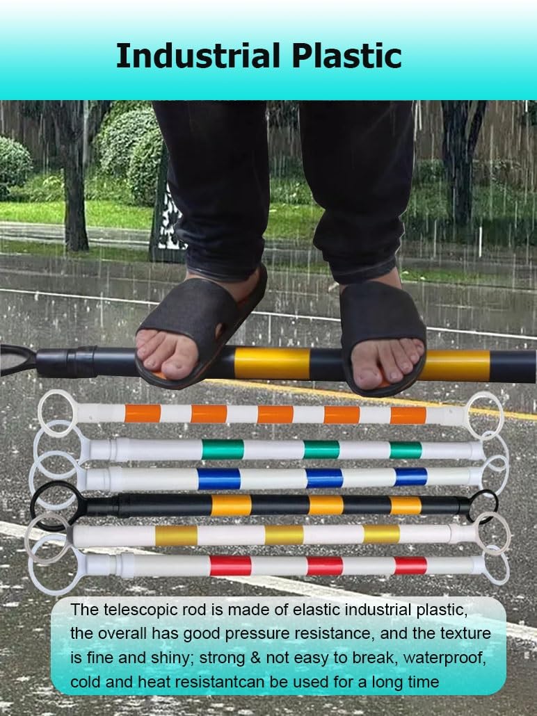 16 Conos de tráfico retráctiles, Cinta de Seguridad expandible de 1,25 m a 2 m para Control de multitudes, barreras telescópicas Reflectantes Ligeras de Color Rojo y Blanco.