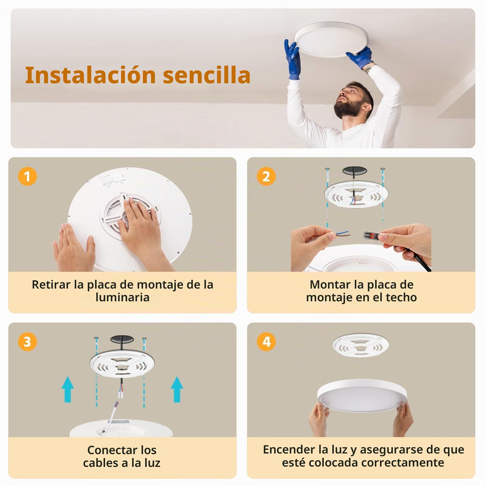 VivaLet 2 Piezas LED Plafon con Sensor de Movimientointeriores 28W 2800LM, 3000K-6000K Lampara Cocina Techo Regulable, con Mando a Distancia, IP54 con Sensor de Luz Para Baño Sótano Escalera 30cm