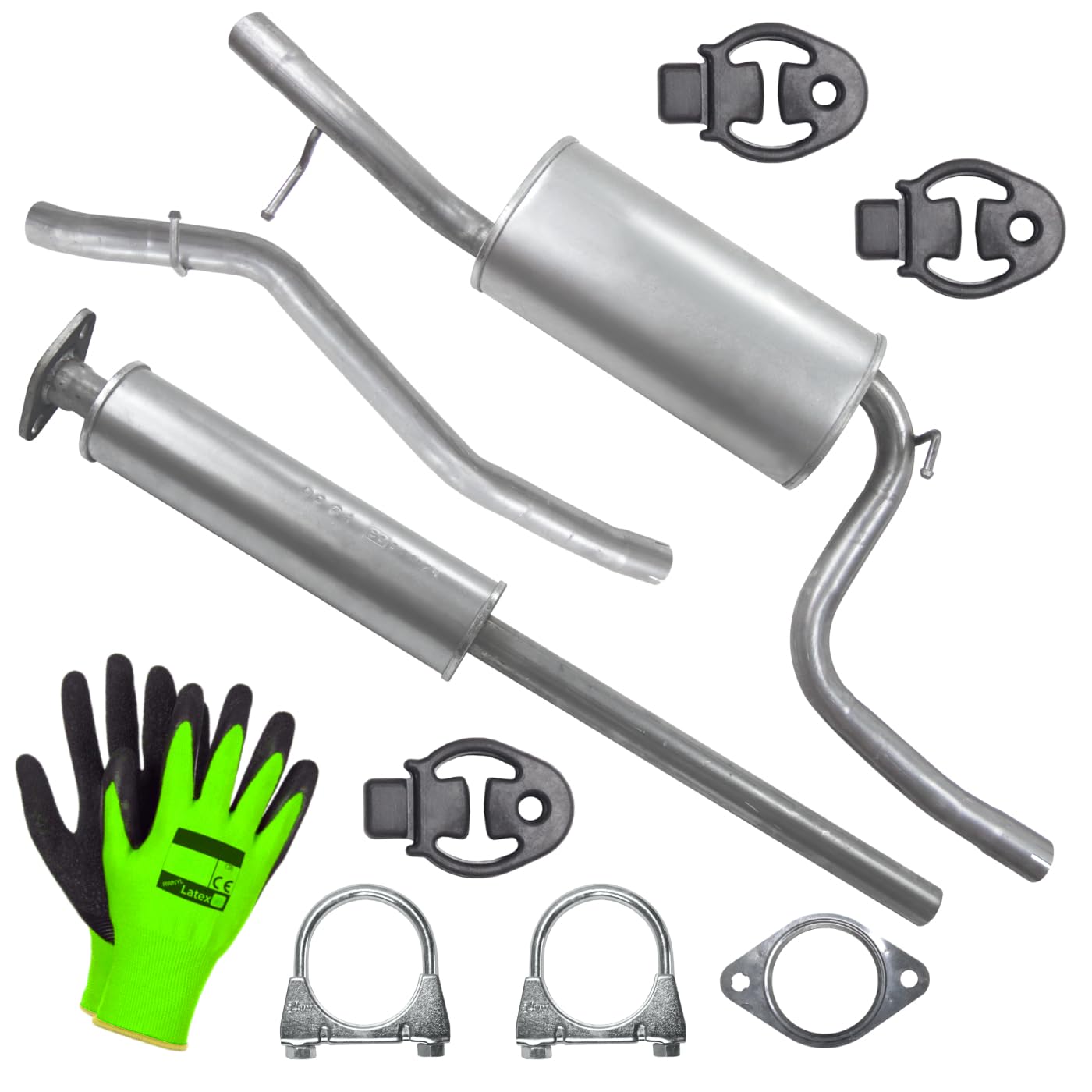 POLMOstrow Auspuff für Ford Focus 2 II MK2 2004-2011 | Vorschalldämpfer, Mitteltopf und Abgasrohr, Motoren: 1.4 - 1.6, Kombi