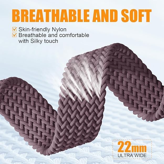 Image of Braided Nylon Band Compatible with Apple Watch 49mm /46mm /45mm /44mm /42mm /41mm /40mm /38mm | Adjustable Magnetic Clasp Strap Fit for Ultra 3 /2 /1, SE3 /2 /1 & Series 11 /10 /9 /8 /7 /6 /5 /4 /3 /2 /1