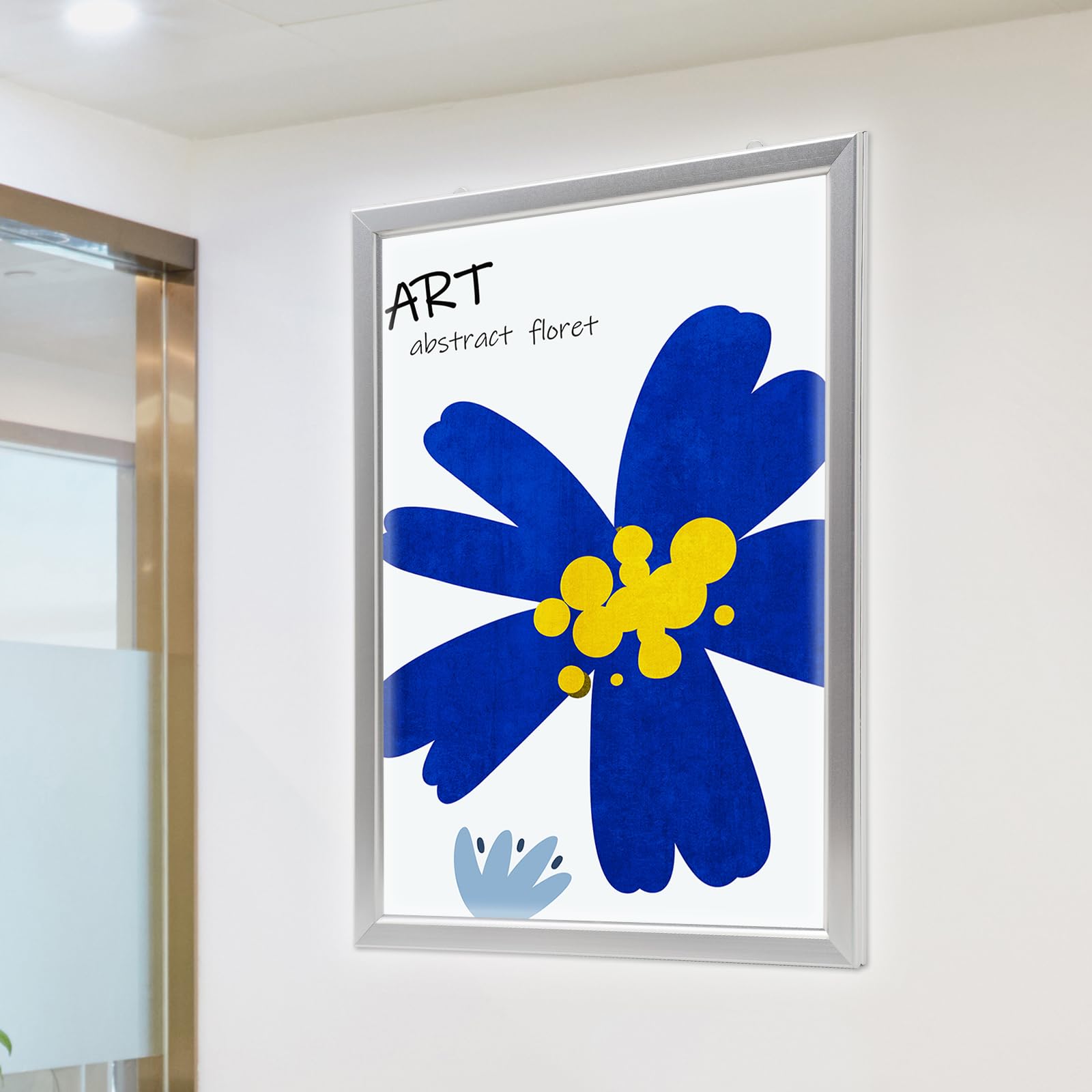 Led Movie Poster Frame, Photo Frame, LED Light Box Display Sign Holder, Wall Mounting, Aluminum Alloy Profile Magnetic Frame for Movie Poster Advertising Display (Silver 33X24inch Flip Design)