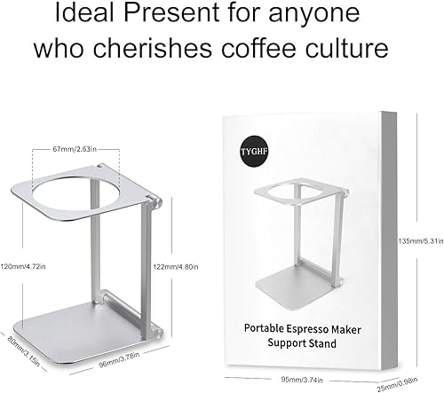 Miniatura 8 de Soporte para gotero, soporte portátil y plegable para máquina de café expreso, soporte de café de oficina con base, adecuado para oficina, hogar,