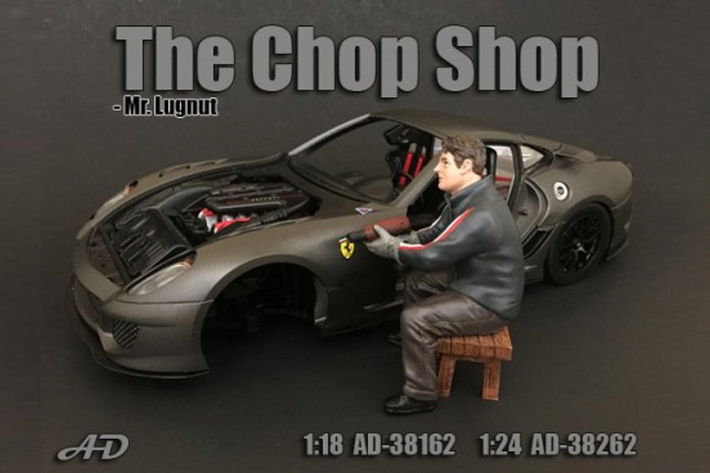 American Diorama The Chop Shop Mr. Lugnut Figure, 38162 - 1/18 Scale Accessory for Diecast Cars