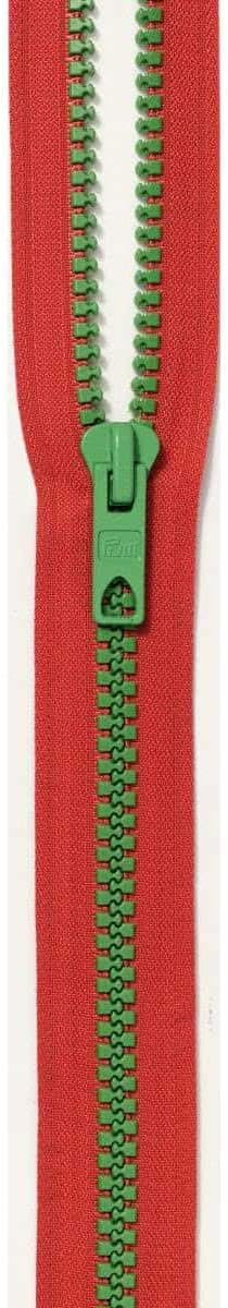 Prym Red Kermitt Green Chunky Teeth Bicolour Open-End 60cm Zip Fastener S12 (1pc), 34 x 5 x 1 cm, Multi-Colour