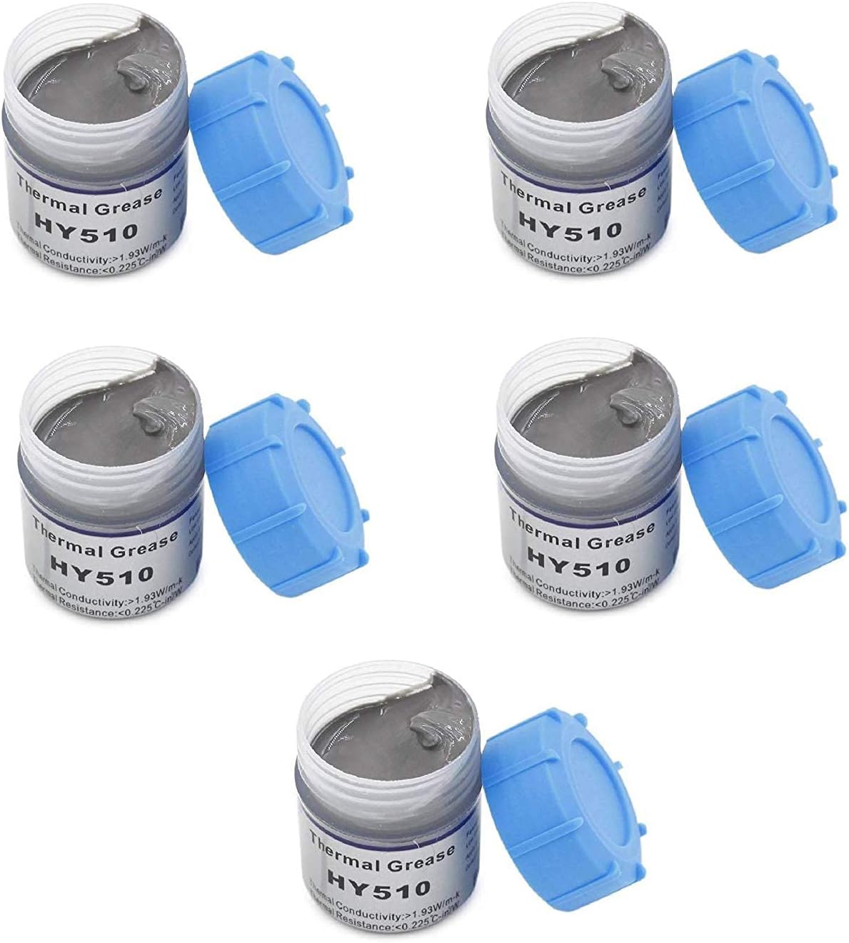 10g Grey Heat Sink Compound Thermal Silicon Conductive Grease Paste for PC/CPU/GPU/Chipset/Ovens Cooling Set of 5
