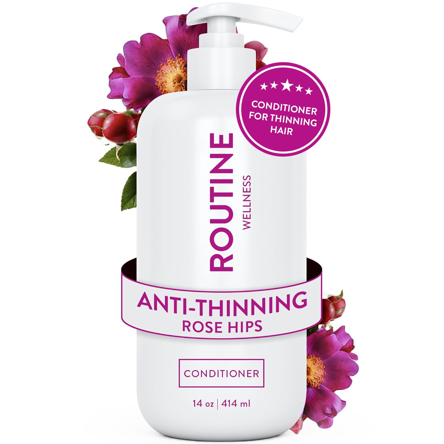 Anti-Thinning Deep Conditioner for Thinning Hair - DHT Blocker for Hair Loss in Men & Women - Promotes Healthy Hair - Rose Hips 14oz