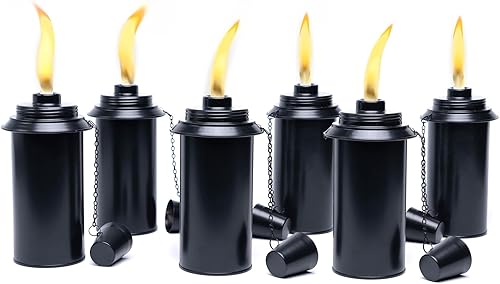 Vista 20 de Aluminio (Never Rust) Tiki - Recipiente de repuesto para antorcha Tiki, 16 onzas, apertura fácil de llenar. Negro mate. Paquete de 4