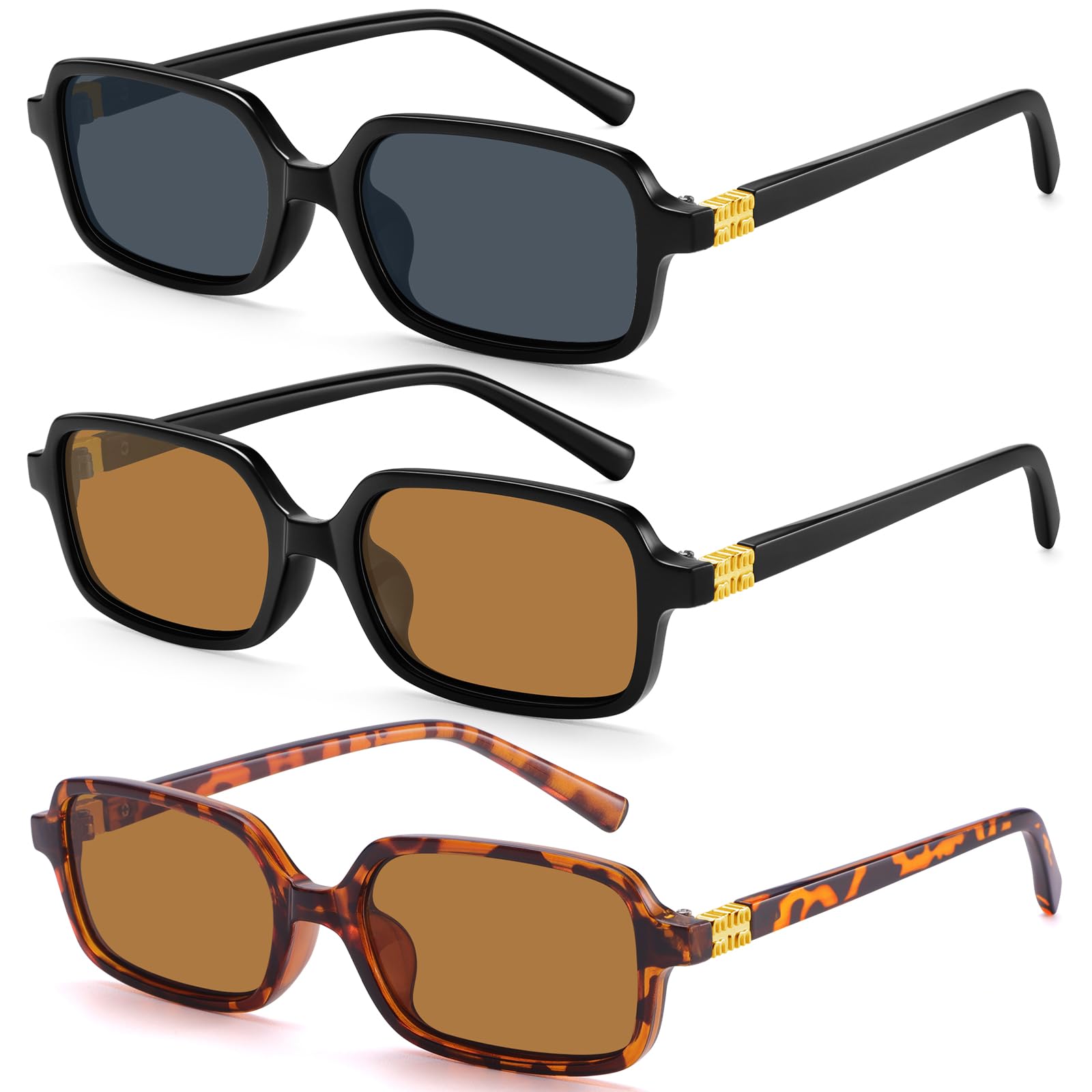 Dollger Trendy Rectangle Sunglasses for Women Men Skinny Small Square Sunglasses 90s Y2K Fashion Shades