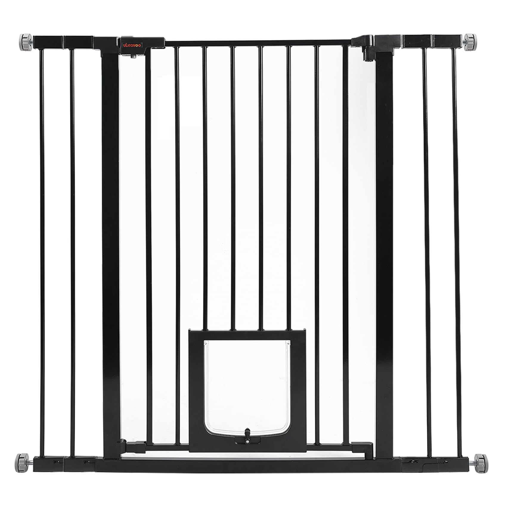 UBRAVOO Barrera de Seguridad Puerta para Bebés Puerta para Perros Altura 100 CM Puerta de Seguridad para Niños 76-104 cm de Ancho Cierre Automático Triple Bloqueo Abierto Mantenga la Puerta