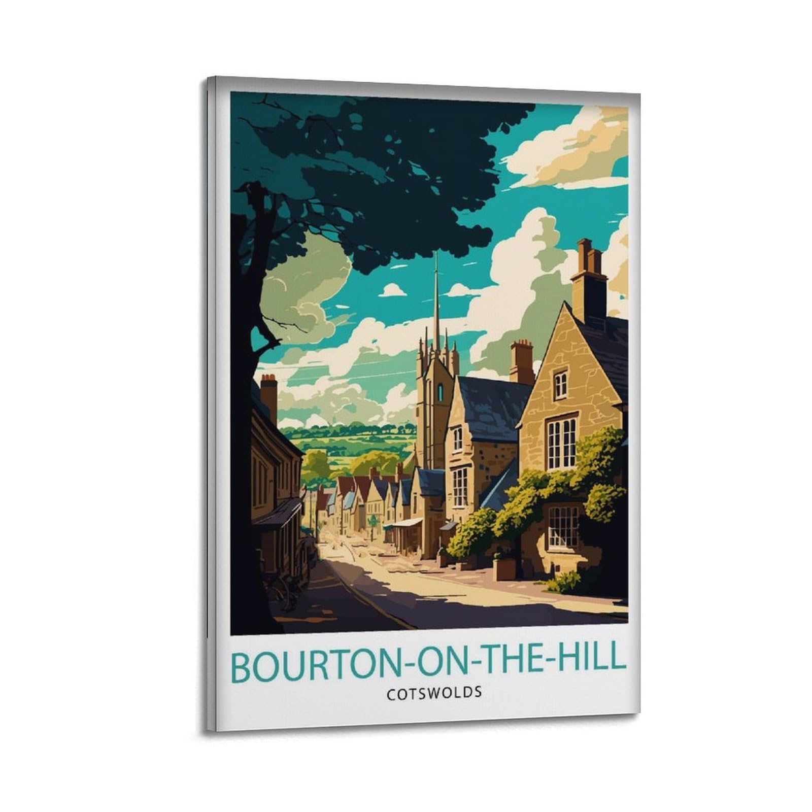 xiaoxiaoshen Bourton on The Hill Travel Cotswolds Home England Gift for Trav Canvas Poster Wall Art Prints Room Aesthetic Murals Bedroom And Living Decorations 20x30inch(50x75cm)