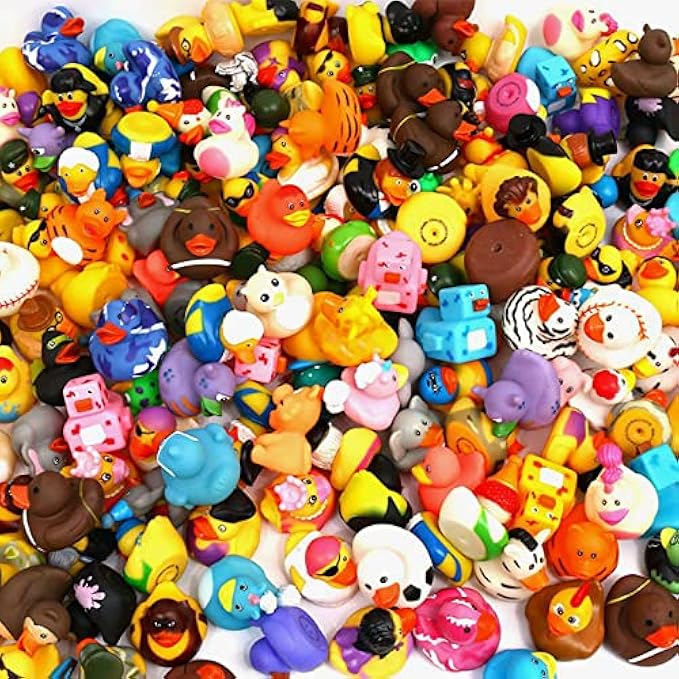 XY-WQ 100 Pack Rubber Duck for Jeep Ducking - 2" Bulk Floater Duck for Kids - Baby Bath Toy Assortment - Party Favors, Birthdays, Bath Time, and More (50 Varieties)