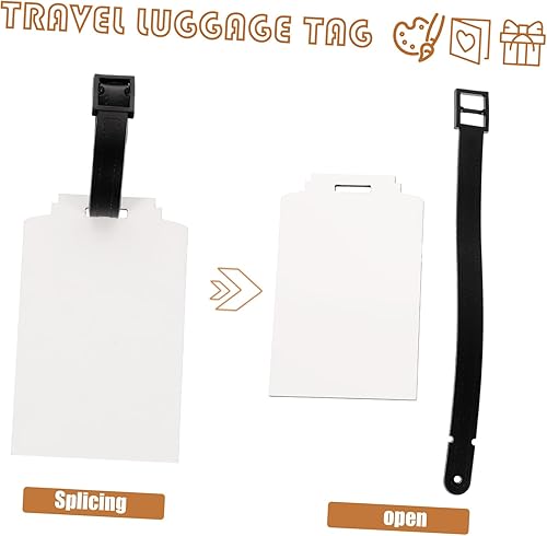 Miniatura 3 de EXCEART 40 Pcs Blank Luggage Tag Travel Tags White Tags MDF Travel Bag Baggage Tags Acrylic Luggage Tags Bulk DIY Luggage Tag Blank Travel Luggage