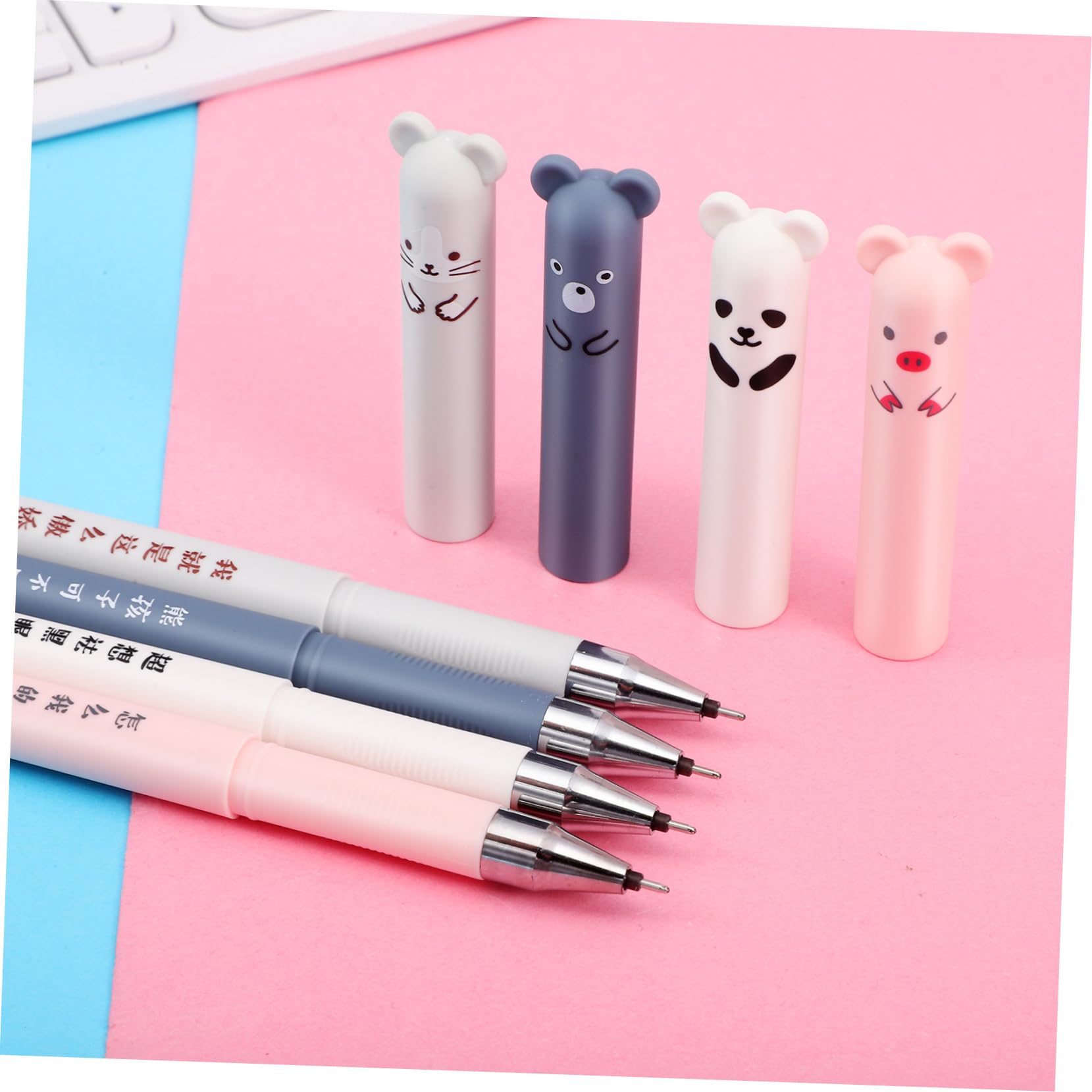 VILLCASE 3 Set di Penne a Sfera con Animali dei Cartoni Animati - Ricariche per Penne Creative per Ufficio Confezione per E Lavoro