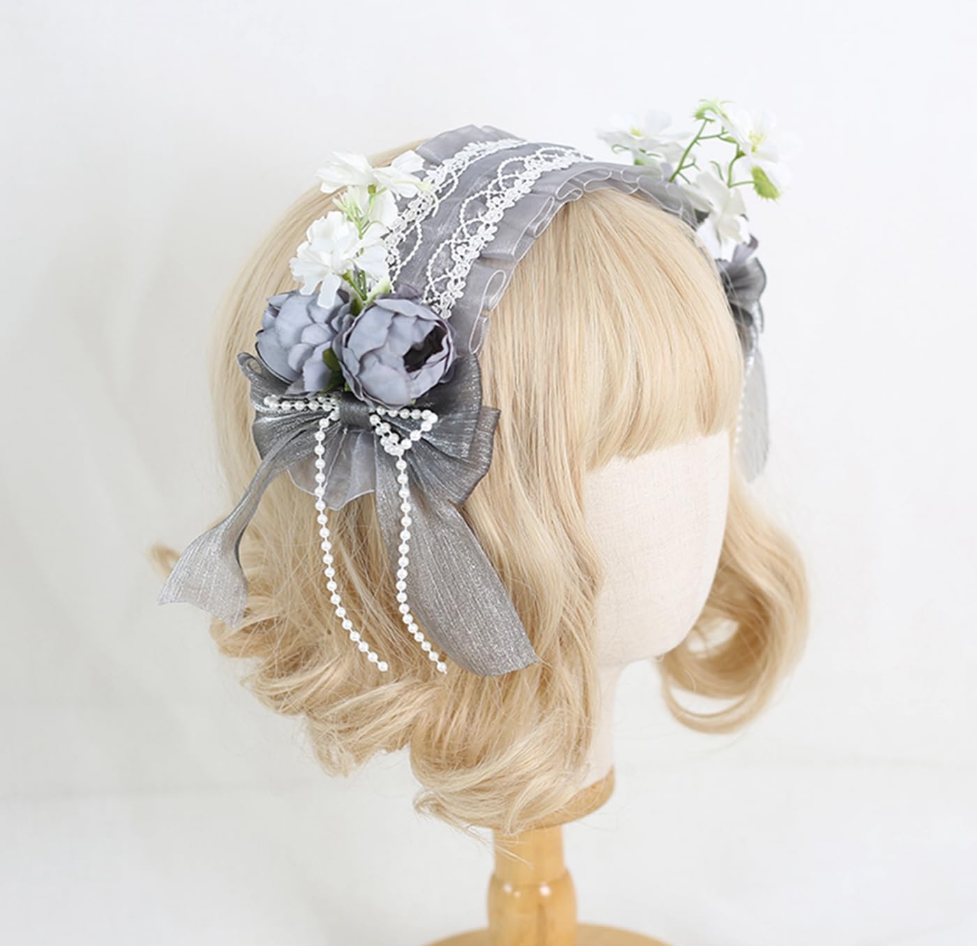 Amazon.co.jp: ロリータ ヘッドドレス 花 リボン 森ガール 髪飾り 