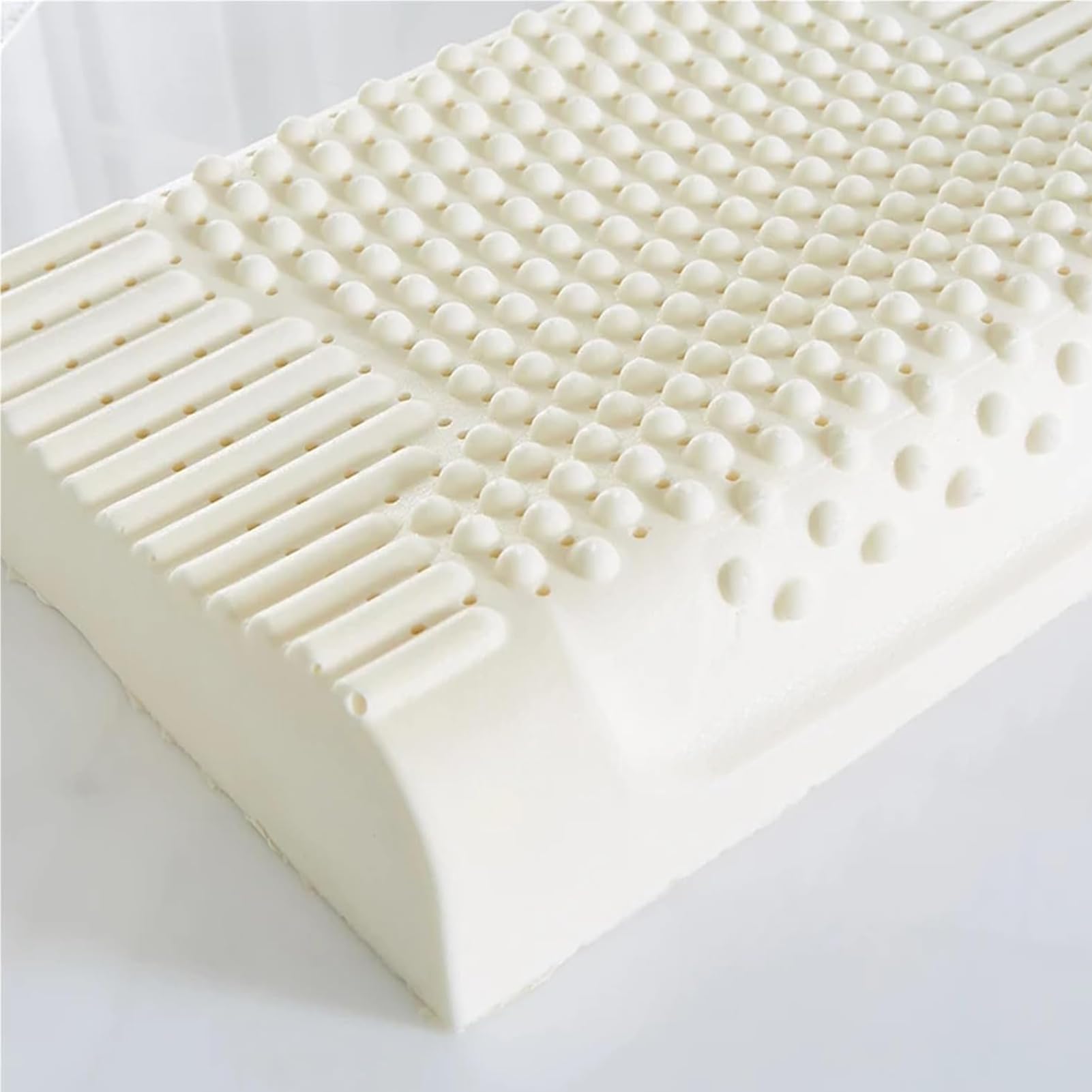 Almohada de látex natural para dormir, almohada de lujo extrasuave para personas que duermen de lado, espalda y boca abajo, funda de algodón transpirable extraíble