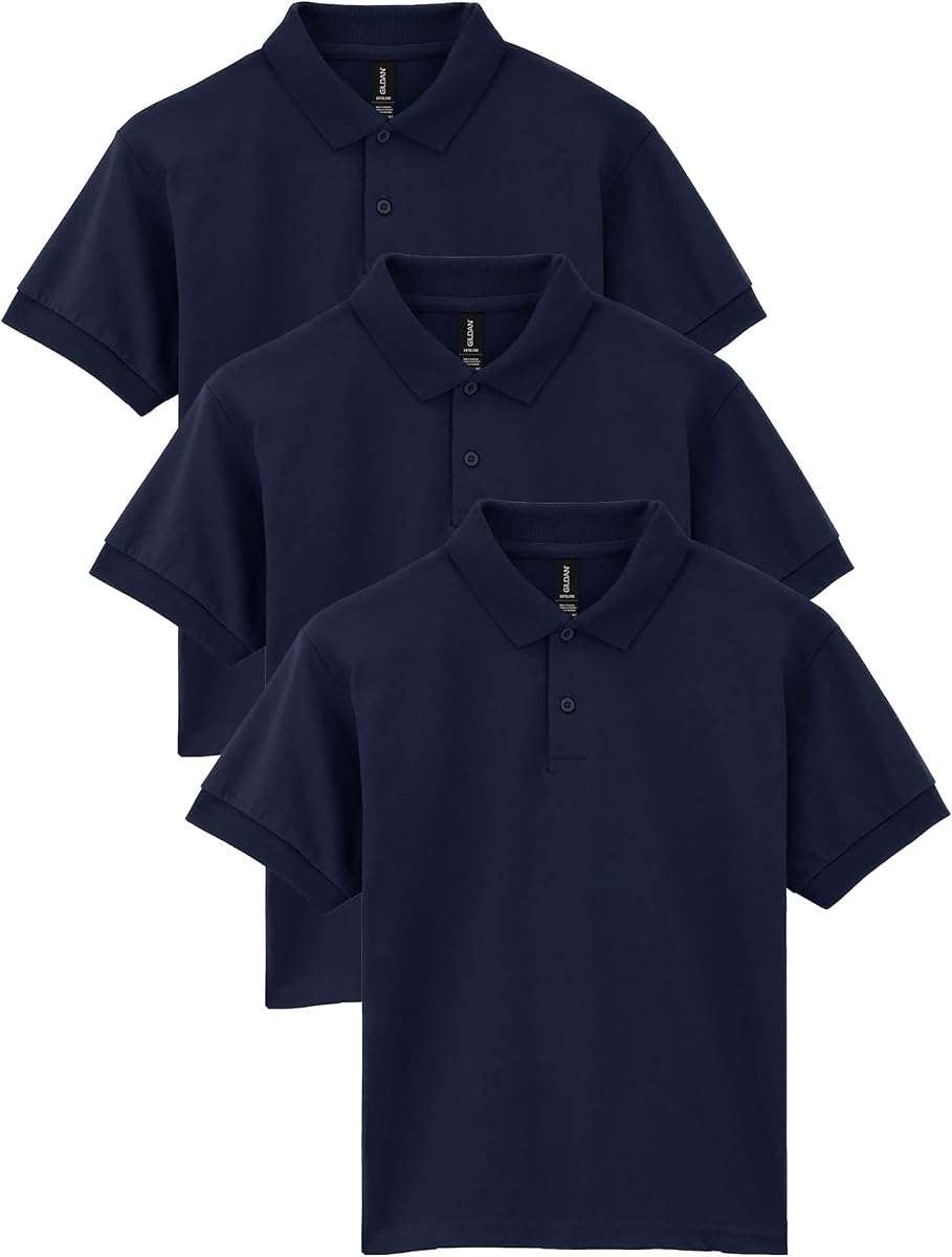 Polo de manga corta Gildan DryBlend para niños, estilo G8800b, paquete de 3