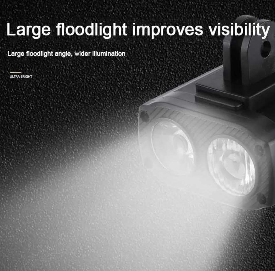 Image of Dark Horse Bicycle 5 Modes 550LM with 2*T6 LED Beads Front Light, Type-C Fast Charging with 1200mAh Battery, Durable Binding Base Bracket for Fast Installation /Removal, Compact & Lightweight