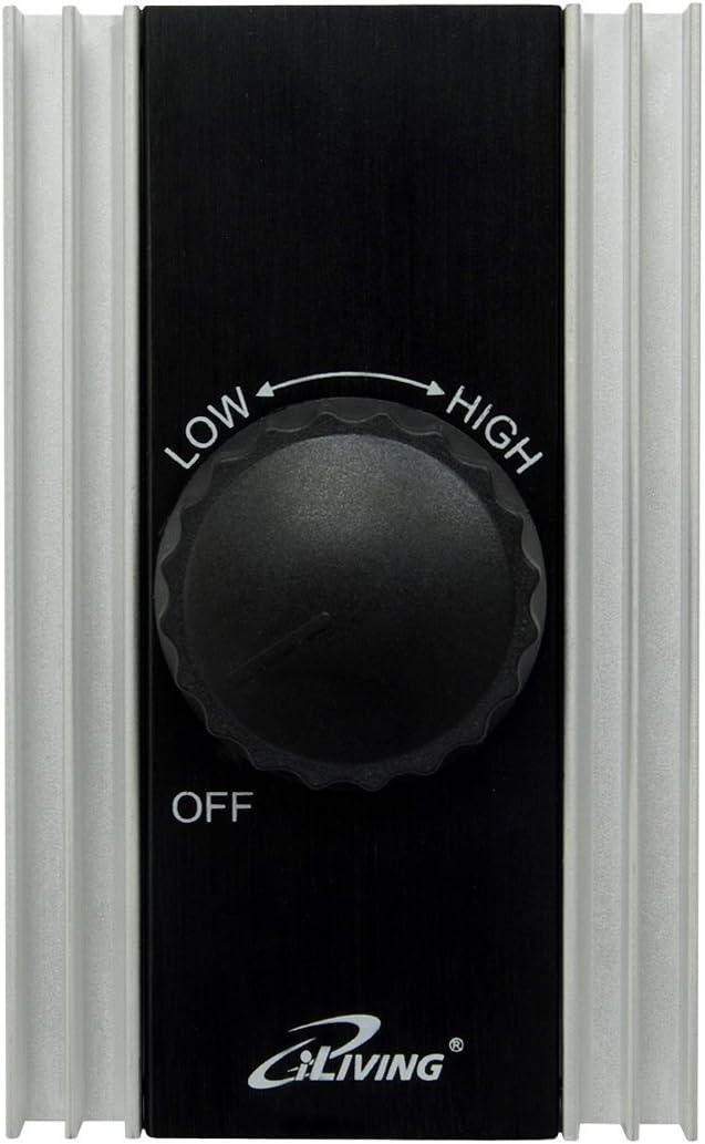 iLIVING ILG8SFSC Solid State Variable Adjustable Precision Fan 120V 8A Black Speed Controller