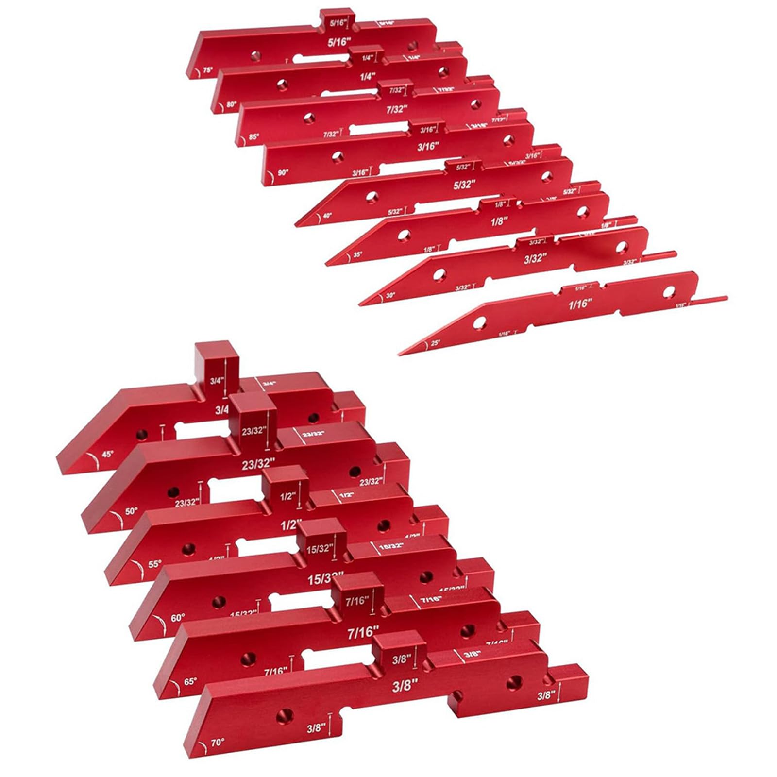 14 piezas de herramientas de carpintería de precisión, accesorios de enrutador, bloques de configuración, juego de medidores de altura, bloques de configuración de aleación de aluminio, juego de