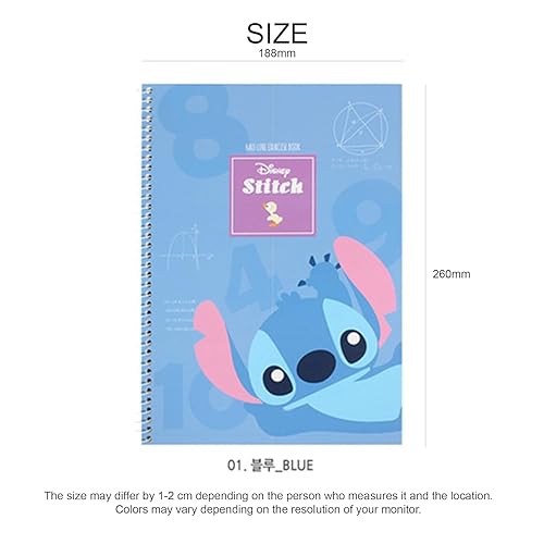 Miniatura 6 de Stitch Half Line Spring Note - Cute 26 x 18.8 cm (10.2 x 7.4 in) Spiral Bound Notebook with Unique Half-Lined Pages, Durable Hardcover, Ideal for