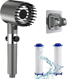 Alcachofa de ducha de alta presión con 4 modos, cabezal ajustable, ahorro de agua, aumento de presión, interruptor de agua, ducha de masaje para adultos