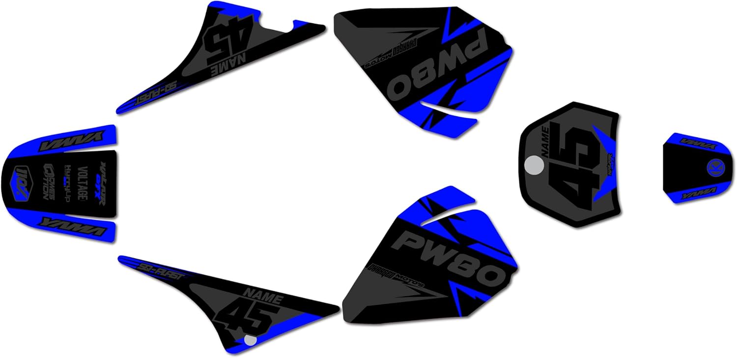 Graphics Kit for YAMAHA PW80 (All Years) DIVISION Series Yellow 9 Mil - Easy Go - Dirt pit bike motorcycle stickers, dirtbike racing automotive decal motocross accessories no-plastics