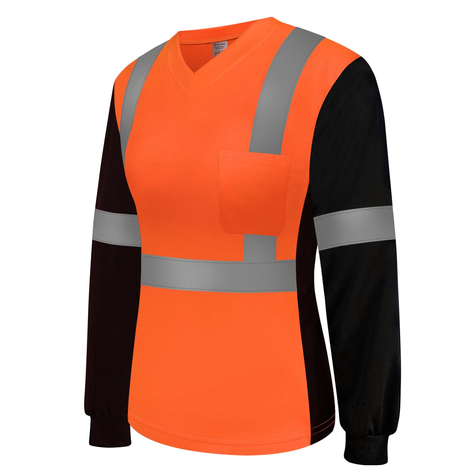 Uno Mejor Hi Vis Reflective Safety Shirts for Women Construction Class 3 High Visibility Shirts for Women, Work Shirts for Women, Long Sleeve Work