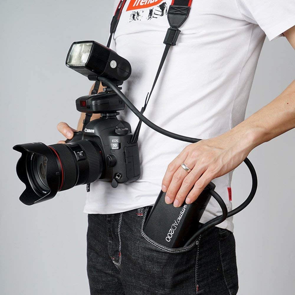 Godox EC200 200 W Verlängerungs-Blitzkopf mit 2 m Kabel, tragbare Off-Kamera-Lampe für Godox AD200 AD200Pro und Flashpoint eVOLV 200 Pocket Flash