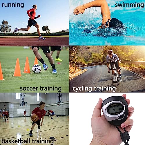 Image of SMIC XL-5853 Digital Stopwatch Sport Timer Lap Split with Timmer, Clock Alarm & Date & Time Large Display Shockproof for Coaches Swimming Running Sports Training (Black)