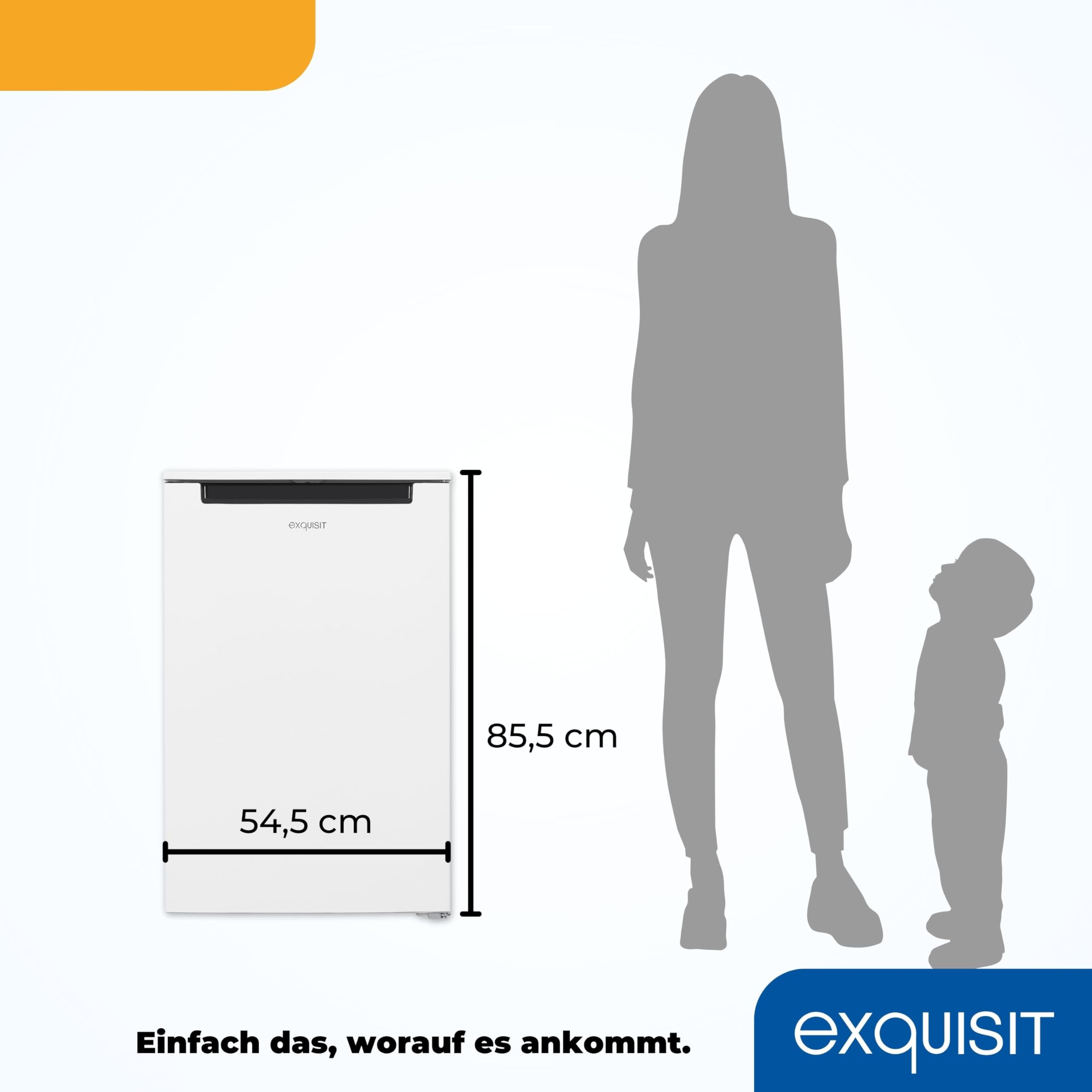 Exquisit GS81-040D Gefrierschrank - Standgerät mit 87 l Nutzinhalt | Weißer Tiefkühlschrank in Energieeffizienz E mit 3 transparenten Gefrierschubladen und wechselbarem Türanschlag