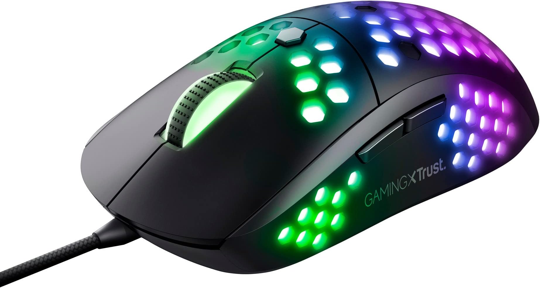Trust Gaming Mouse GXT 960 Graphin Ultra Lightweight Gaming Mouse, 74 grams, Up to 10.000 DPI, Adjustable Polling rate, 6 Buttons, Customizable RGB Lighting, Wired, Programmable, PC and Laptop, Black