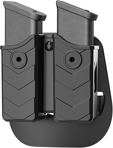 Bolsa doble para cargador Glock Beretta Sig Sauer Taurus Browning S&W H&K La mayoría de las pistolas, soporte universal apilable de 0.354 in/40