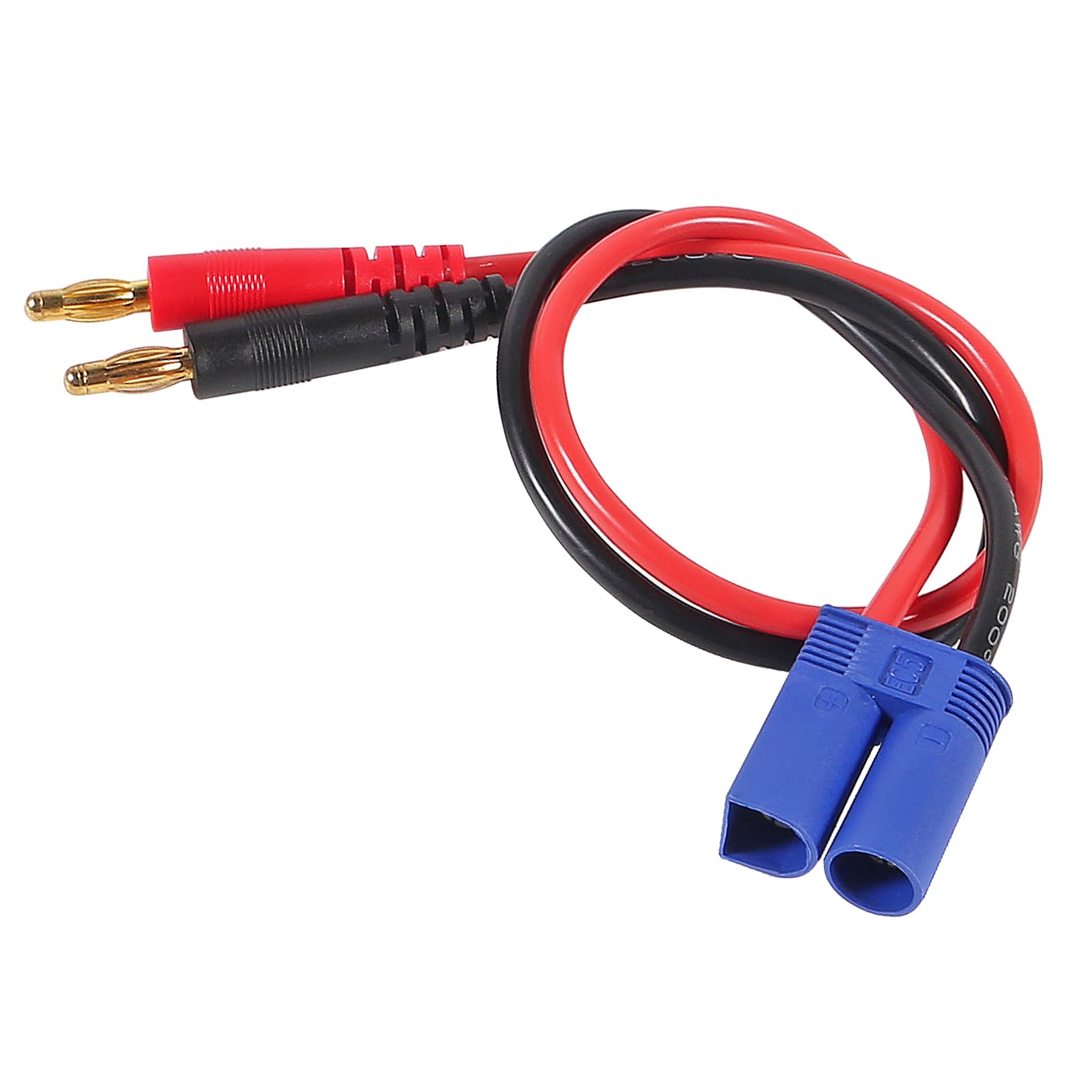 Lot De 2 Câbles EC5 Mâle Vers Fiche Banane 4mm – 12 AWG, Silicone, 30 Cm Accessoire Chargeur LiPo