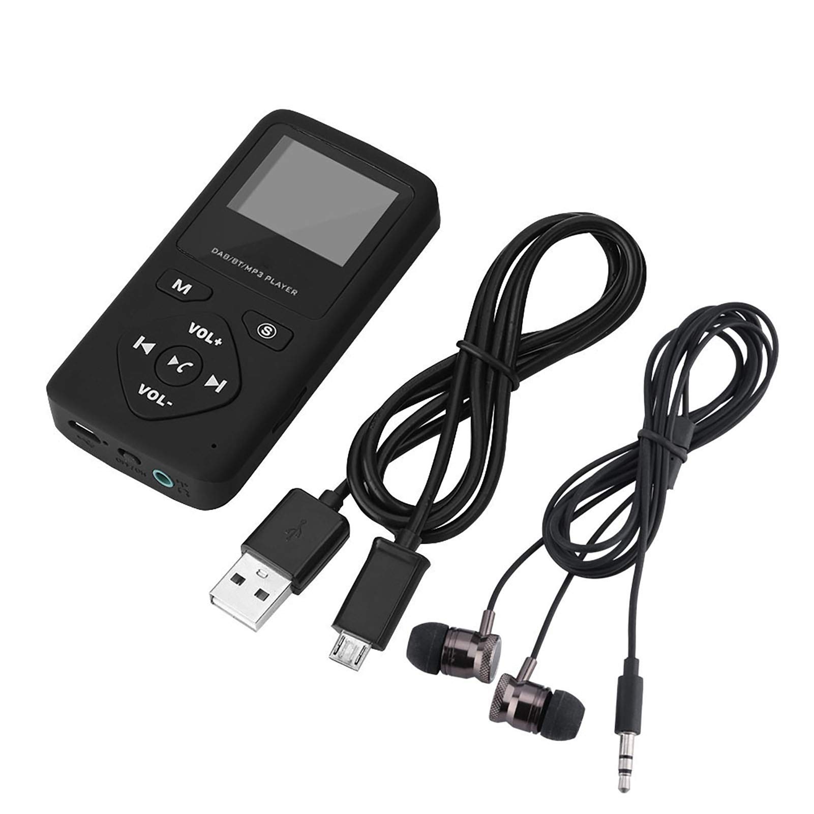 Vikye Radio Portátil, Dab/Dab+ Receptor de Radio Digital de Bolsillo Radio FM Pantalla LCD Radio Reproductor de MP3 Bluetooth, con Auricular