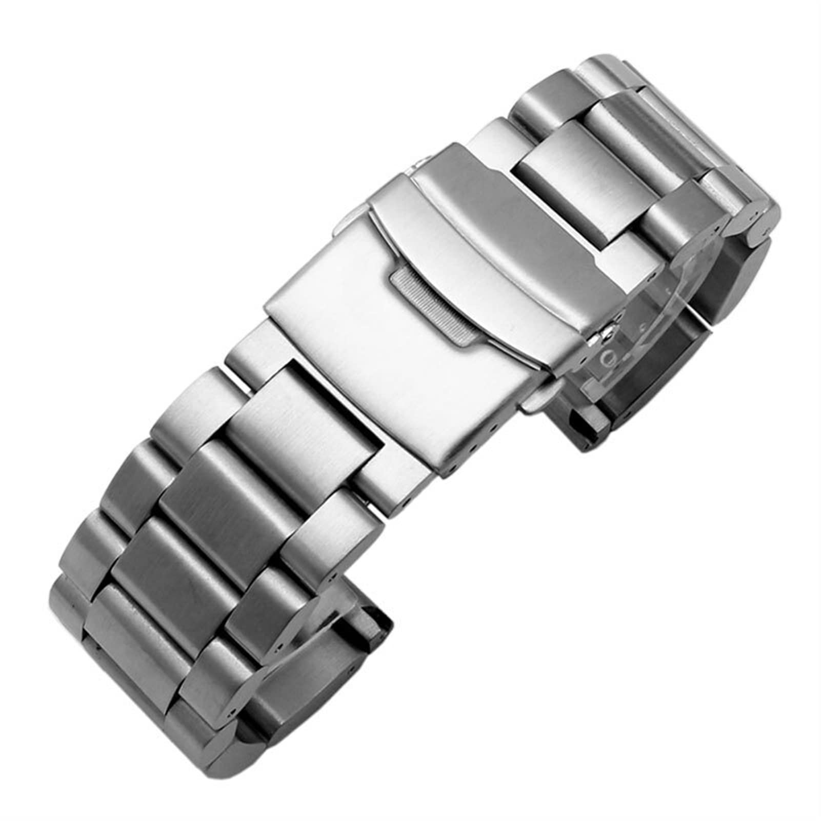 Cinturini per Orologi in Acciaio Inossidabile di Grandi Dimensioni con Ispessimento Solido 5,5 mm Argento Nero 22 mm 24 mm 26 mm Cinturino in Metallo Opaco Cinturino da Polso