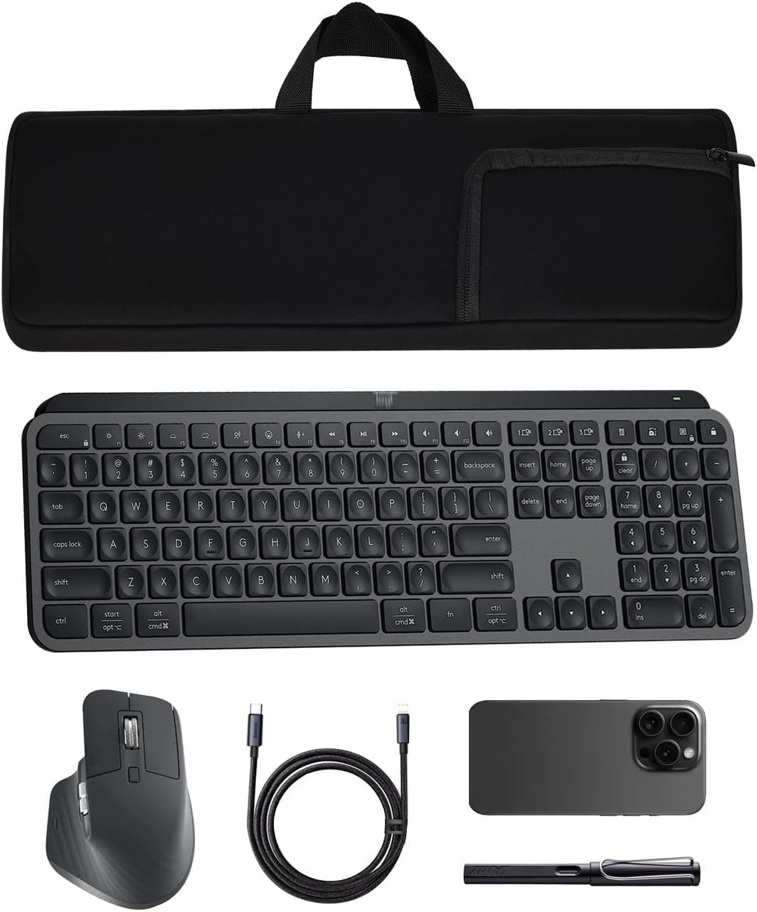 Keyboard Bag Keyboard Travel Protective Sleeve Shockproof Waterproof Neoprene Case Compatible With Logitech MX KEYSKeyboard Mouse/MX Master Keys S Keyboard Mouse - Image 3