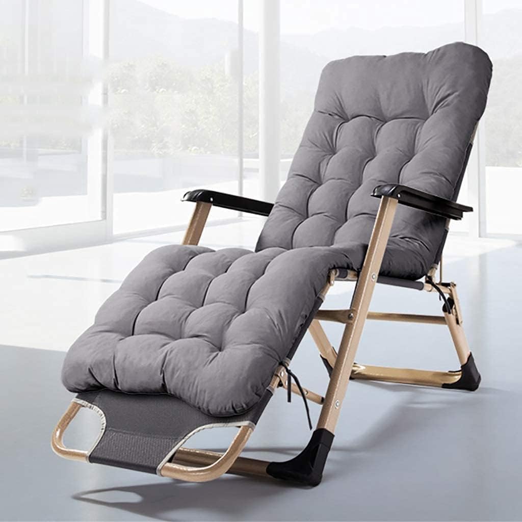 TIST Folding Bed Single Lunch Bed Household Simple Lunch Bed Portable Multifunctional Marching Office Lounge Chair (Color : Gray)