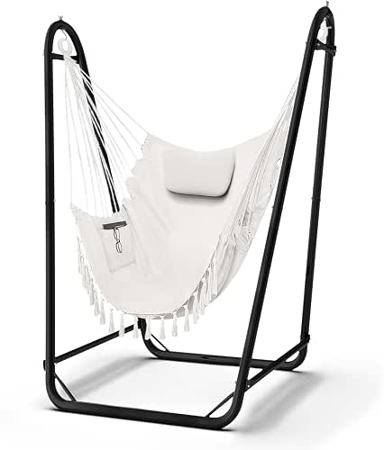 TOREVISIOR Hammock Chair with Stand, 350 lbs Swing Chair for