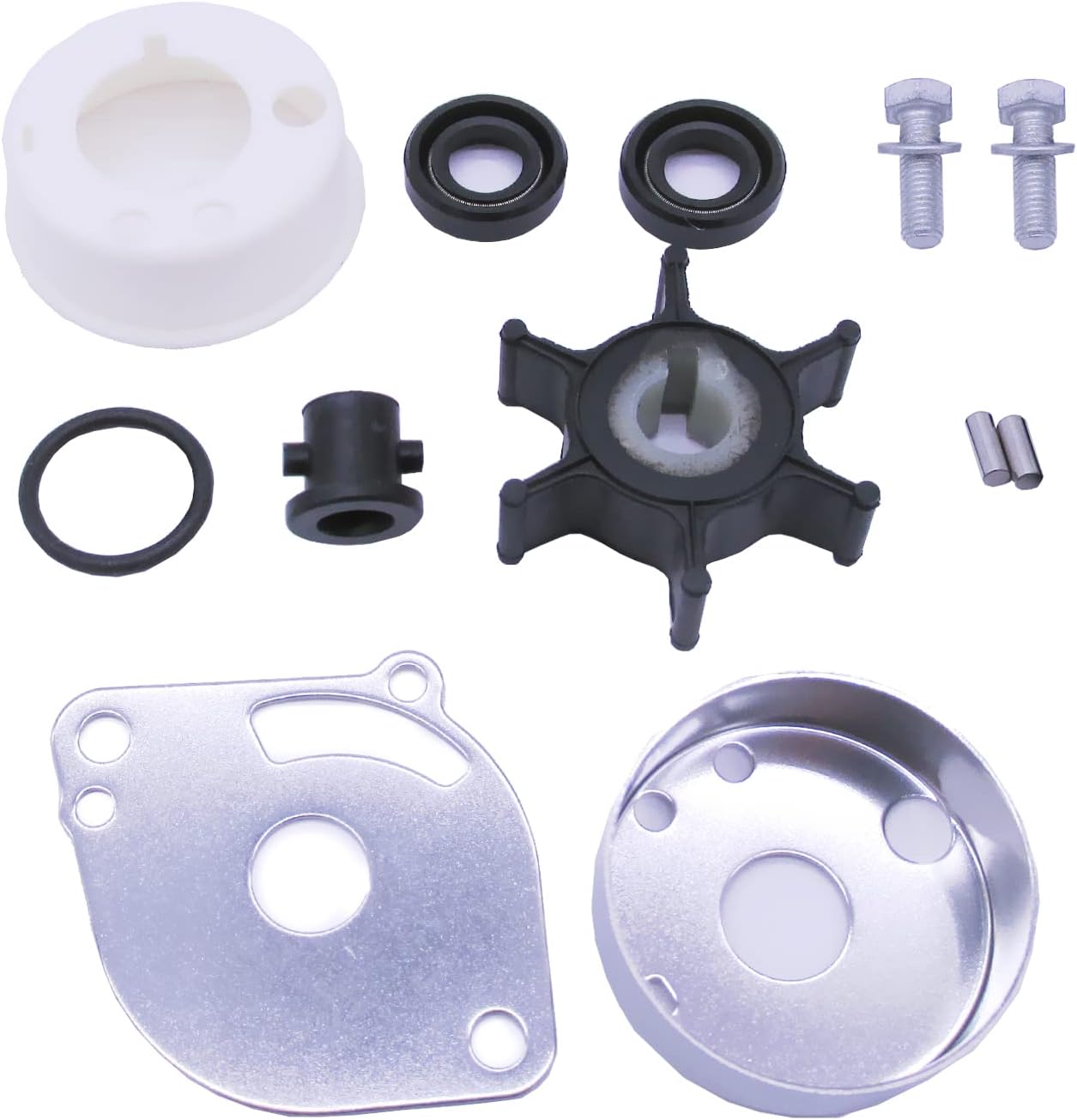 SouthMarine Boat Motor 6A1-W0078-01 6GD-W0078-00 Water Pump Repair Kit for Yamaha 2HP 2-Stroke 2MSH 2S / 814453M 96339M for Mercury Quicksilver Mairner Outboard Engine, fit Sierra Marine 18-3462