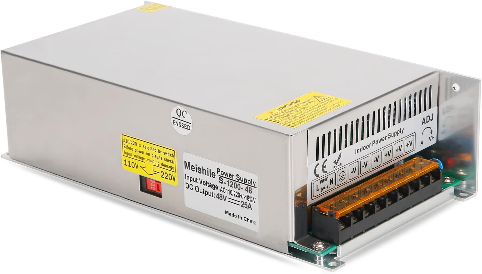 48V 25A 1200W LED Driver Switching Power Supply (SMPS) 110VAC-DC48V Transformer Monitoring Power Supply Industrial Power Universal Type