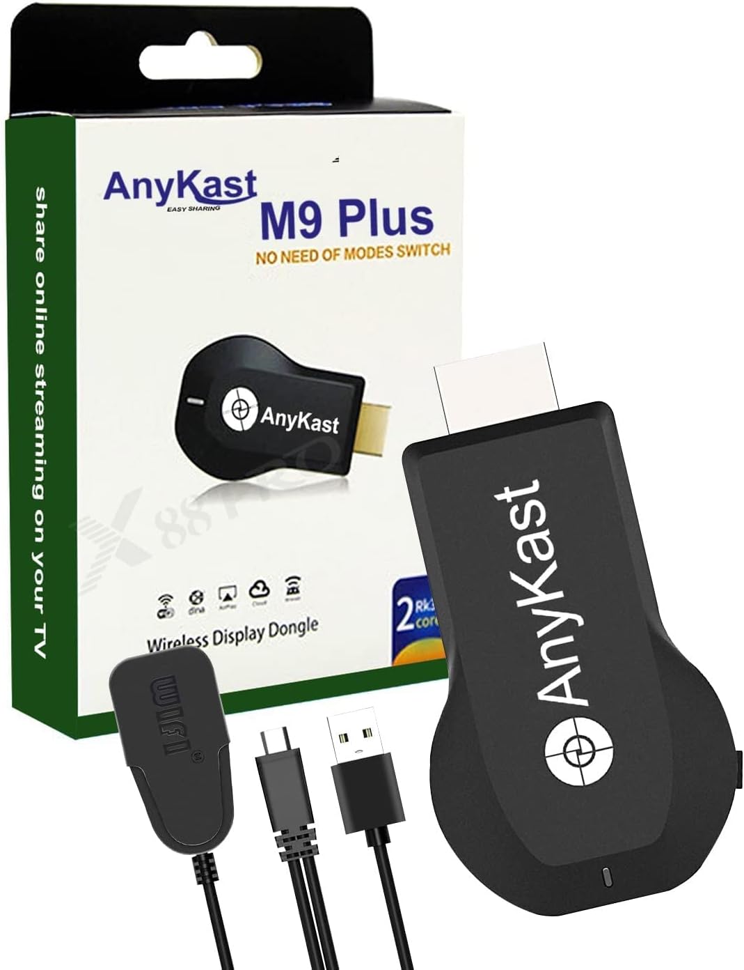 MSI 4K Miracast Wireless Mirror Screen Cast TV Dongle Compatible for Android/Mac/iOS/Windows/Laptop (M9 Plus)