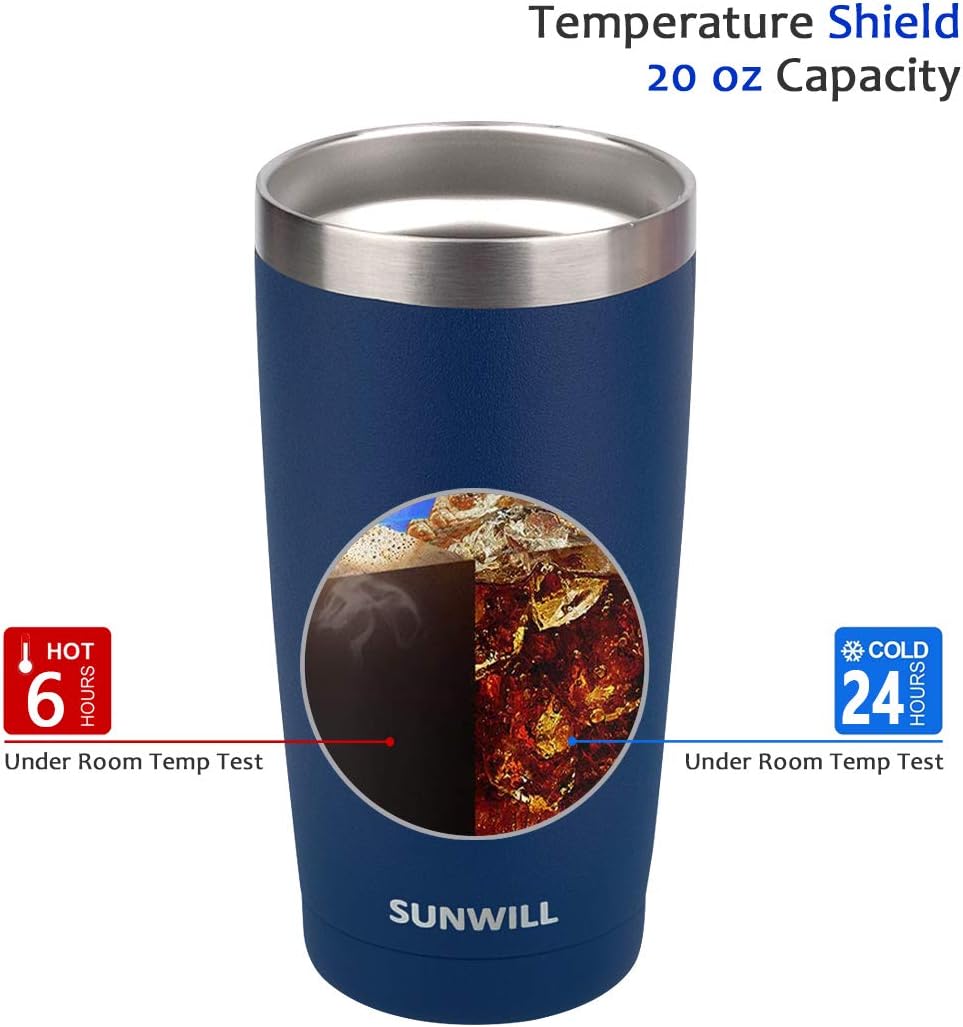 Exсluѕіvе Dіѕсоunt 60% Prісе SUNWILL 20oz Tumbler with Lid (Navy Blue & Wine Red 2 pack), Stainless Steel Vacuum Insulated Double Wall Travel Tumbler, Durable Insulated Coffee Mug, Thermal Cup with Splash Proof Sliding Lid Uр Tо 50% оƒƒ SUNWILL 20oz Tumbler with Lid (Navy Blue & Wine Red 2 pack), Stainless Steel Vacuum Insulated Double Wall Travel Tumbler, Durable Insulated Coffee Mug, Thermal Cup with Splash Proof Sliding Lid