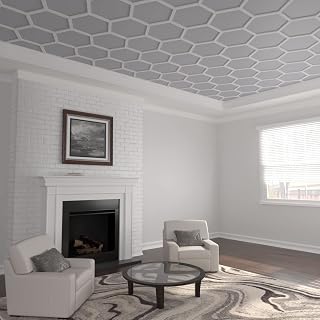 Ekena Millwork 40 1/2"W x 23 3/8"H x 5/8"T Small Westmore Decorative Fretwork Ceiling Panels in Architectural Grade PVC