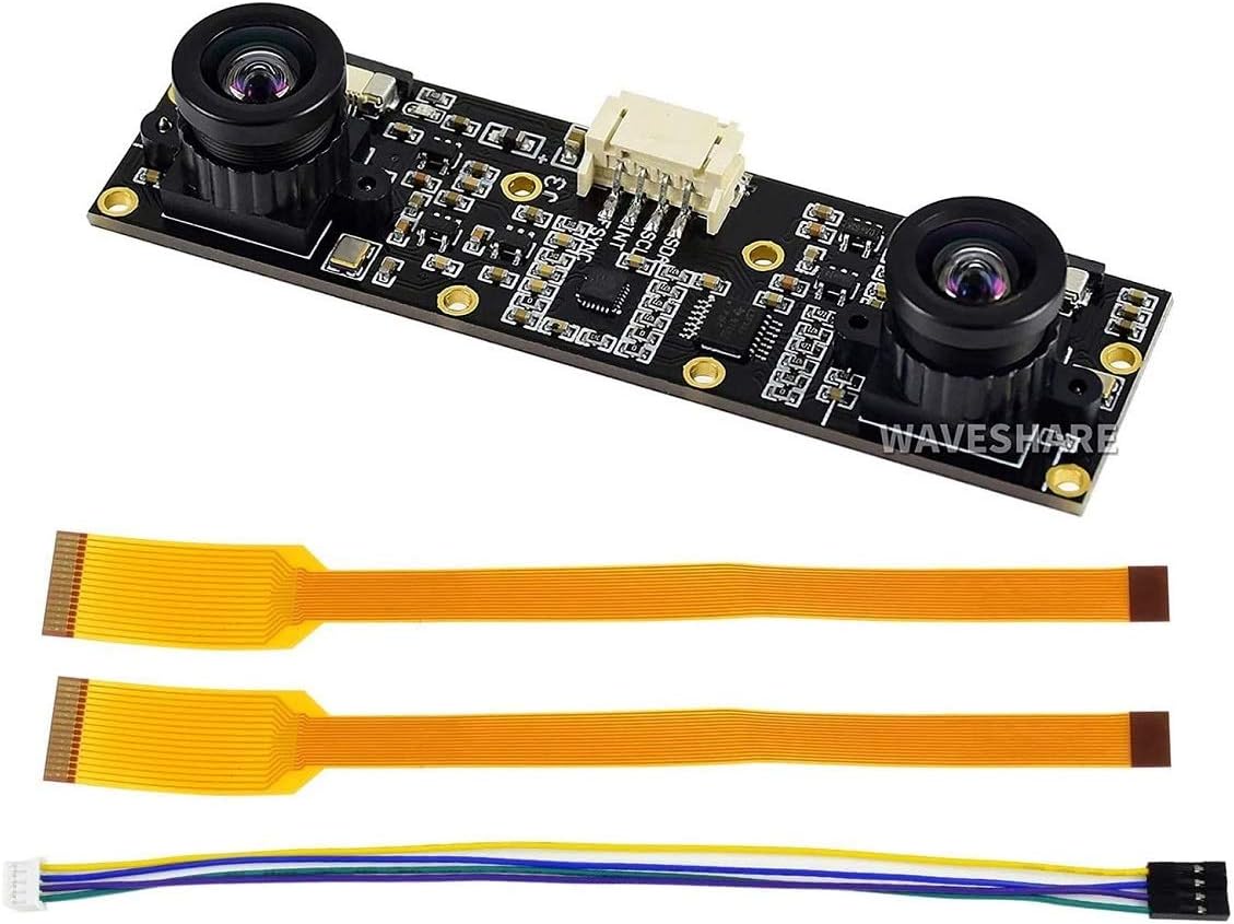 waveshare IMX219-83 Stereo Camera 3280  2464 Resolution 8 Megapixels Dual IMX219 Binocular Camera Compatible with Jetson Nano Developer Kit B01, CM3/CM3+ Expansion Board for AI Vision Applications